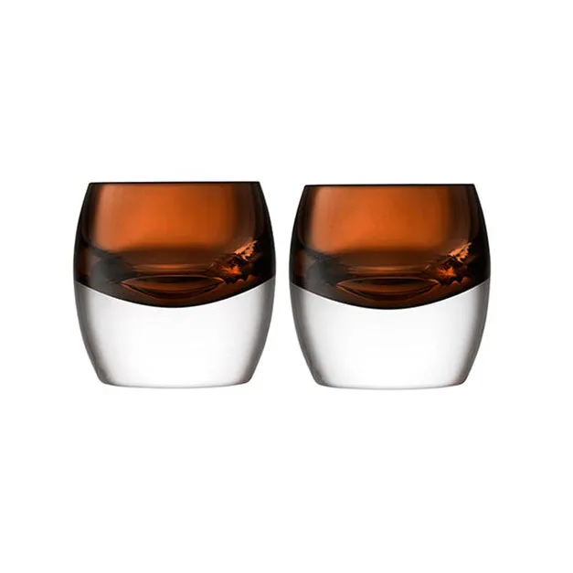 Whiskey Club 8oz Tumbler Set of 2: Peat Brown