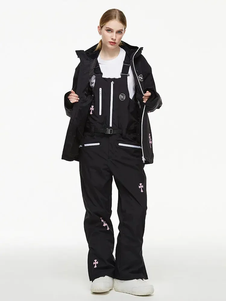 Womens Ski Outfit Set Cute Snowboarding Jackets and Bibs Pants