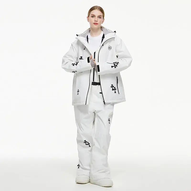 Womens Ski Outfit Set Cute Snowboarding Jackets and Bibs Pants