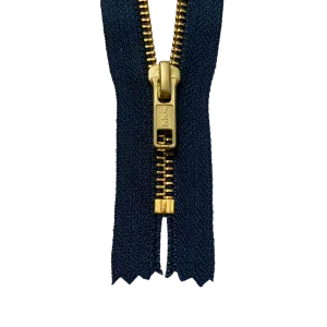 YKK #5 Brass Closed-End Zipper - Navy